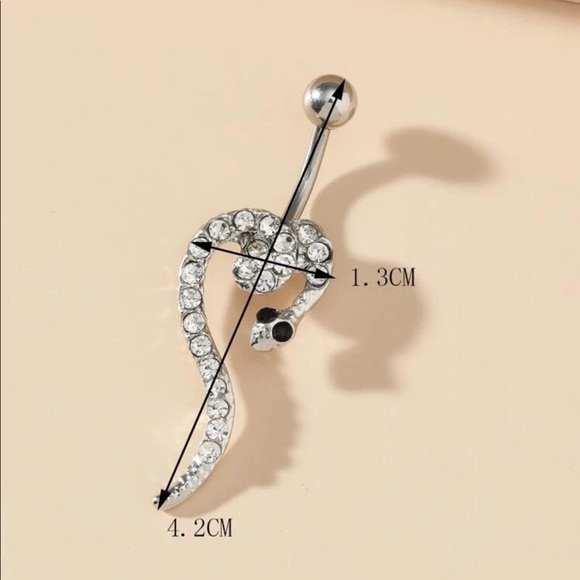 Crystal Snake Belly Button Ring - Picture 4 of 4